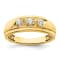 14K Yellow Gold 3-Stone Diamond Men's Ring 0.38ctw