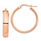 14k Rose Gold High Polished 1" Hoop Earrings