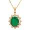 6.13 Ctw Emerald and 0.37 Ctw White Diamond Pendant in 14K YG