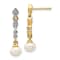 14K Yellow Gold with Rhodium 5-6mm Semi-round Freshwater Cultured Pearl
0.04ct Diamond Earrings