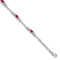 Rhodium Over 10k White Gold Diamond and Ruby Bracelet