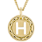 Cardano Initial H Pendant Necklace In 18K Gold Over Bronze