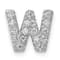 Rhodium Over 14K White Gold Diamond Letter W Initial Charm
