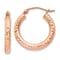 14k Rose Gold 13/16" Diamond-Cut Hoop Earrings
