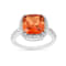 Peach Orange Lab Created Padparadscha Sapphire Rhodium Over Sterling
Silver Cushion Cut Halo Ring