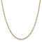 14K Yellow Gold 3mm Diamond-cut Round Open Link Cable Chain Necklace
