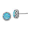 Rhodium Over Sterling Silver Lab Created Blue Opal and Cubic Zirconia
Stud Earrings