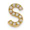 14K Yellow Gold Diamond Letter S Initial Charm