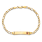10k Yellow Gold Polished Medical Red Enamel Figaro Link ID Bracelet