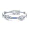 Sapphire Color CZ Oval Link Station Bracelet In Sterling Silver