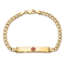 14k Yellow Gold Medical Polished Red Enamel Curb ID Bracelet