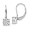 Rhodium Over 14K White Gold Lab Grown Diamond Cluster Leverback Earrings