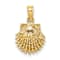10K Yellow Gold 2D Beaded Textured Scallop Shell Charm
