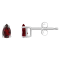 5x3mm Pear Shape Garnet 14k White Gold Stud Earrings