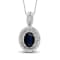 Black Sapphire with White Diamond Accent Sterling Silver Pendant with
Chain 0.55ctw