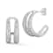 Rachel Zoe Pave Double Row Graduated Hoop Earrings in Rhodium Over
Sterling Silver
