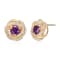 Purple African Amethyst 18k Yellow Gold Over Sterling Silver Earrings