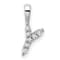 Rhodium Over 14K White Gold Lab Grown Diamond Letter Y Initial Pendant