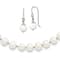 Rhodium Over Sterling Silver 7-8mm White Freshwater Cultured Pearl
Earring/Necklace Set