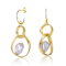 Baroque Pearl Double Drop Half-Hoop Dangle Earrings In 14K Gold Over
Sterling Silver
