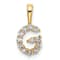 14K Yellow Gold Lab Grown Diamond Letter G Initial Pendant