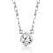 Pear Shape CZ Solitaire Pendant In White Rhodium Over Brass