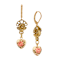 Gold Tone Heart Drop Leverback Earring