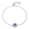 Blue Lab Created Sapphire Rhodium Over Sterling Silver Love Knot Bolo
Bracelet 0.64ctw