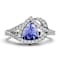 14K White Gold Tanzanite and Diamond Ring 0.90 ctw