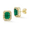 Rachel Zoe Green Emerald-Cut CZ Halo Stud Earrings in 14K Gold Over
Sterling Silver
