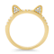 White Cubic Zirconia 14k Yellow Gold Over Sterling Silver Cat Ring 0.22ctw