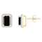 7x5mm Emerald Cut Black Onyx And Created White Sapphire 10k Yellow Gold
Halo Stud Earrings