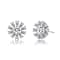Floral CZ Stud Earrings In Sterling Silver