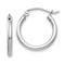 Rhodium Over 14k White Gold Polished 11/16" Tube Hoop Earrings