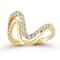 Rachel Zoe CZ Double Wave Ring in 14K Gold Over Sterling Silver