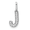 14K White Gold Diamond Letter J Initial Pendant