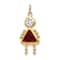 10k Yellow Gold Red Garnet Simulant January Birthstone and Clear Cubic
Zirconia Girl Charm