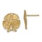 14k Yellow Gold Textured 13.5mm Sand Dollar Stud Earrings