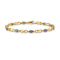 10k Yellow Gold and Rhodium Over 10k Yellow Gold Diamond and Oval
Emerald Bracelet