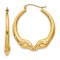 14k Yellow Gold 1 3/8" Polished Ram Hoop Earrings