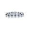 Sapphire Color CZ Oval Link Tennis Bracelet In Sterling Silver