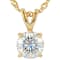 Diamond Simulant Solitaire Pendant Necklace In 18K Gold Over Sterling
Silver 3.00ct