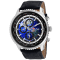 Seapro Men's Meridian World Timer GMT Blue Dial, Black Bezel, Black
Leather Strap Watch