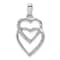 Rhodium Over 14k White Gold Diamond Entwined Hearts Pendant