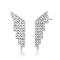 CZ Angel Wing Waterfall Drop Earrings In Sterling Silver