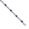 Rhodium Over 14k White Gold Diamond and Sapphire Bracelet