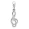 Rhodium Over 14k White Gold Treble Clef Pendant