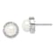 Rhodium Over Sterling Silver 7-8mm White Button Freshwater Cultured
Pearl Cubic Zirconia Earrings