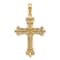 14k Yellow Gold Polished and Textured Fancy Cross Pendant