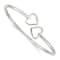 Sterling Silver Polished Heart Bangle